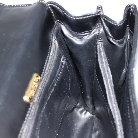 TIFFANY&Co. Hand Bag Leather Black Gold Auth bs35439