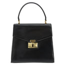 TIFFANY&Co. Hand Bag Leather Black Gold Auth bs35439-13