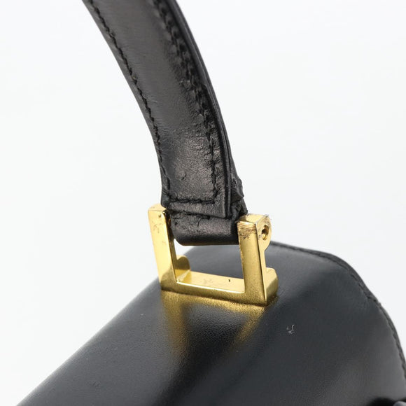 TIFFANY&Co. Hand Bag Leather Black Gold Auth bs35439