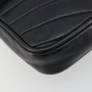 CHANEL V Stitch Shoulder Bag Lamb Skin Navy Gold CC Auth bs35440-11