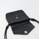 CHANEL V Stitch Shoulder Bag Lamb Skin Navy Gold CC Auth bs35440-15