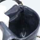 CHANEL V Stitch Shoulder Bag Lamb Skin Navy Gold CC Auth bs35440-18