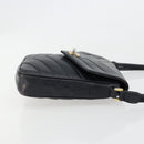 CHANEL V Stitch Shoulder Bag Lamb Skin Navy Gold CC Auth bs35440-4