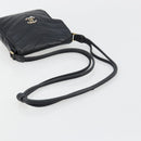 CHANEL V Stitch Shoulder Bag Lamb Skin Navy Gold CC Auth bs35440-7