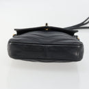CHANEL V Stitch Shoulder Bag Lamb Skin Navy Gold CC Auth bs35440-9