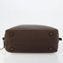PRADA Hand Bag Leather Brown Gold Auth bs35442-5