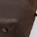 PRADA Hand Bag Leather Brown Gold Auth bs35442-15