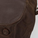 PRADA Hand Bag Leather Brown Gold Auth bs35442-17