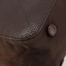 PRADA Hand Bag Leather Brown Gold Auth bs35442-9