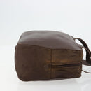 PRADA Hand Bag Leather Brown Gold Auth bs35442-3