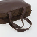 PRADA Hand Bag Leather Brown Gold Auth bs35442-7