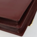 CARTIER Must Line Shoulder Bag Leather Bordeaux Gold Auth bs35445-12