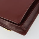 CARTIER Must Line Shoulder Bag Leather Bordeaux Gold Auth bs35445-13