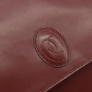 CARTIER Must Line Shoulder Bag Leather Bordeaux Gold Auth bs35445-14