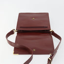 CARTIER Must Line Shoulder Bag Leather Bordeaux Gold Auth bs35445-16