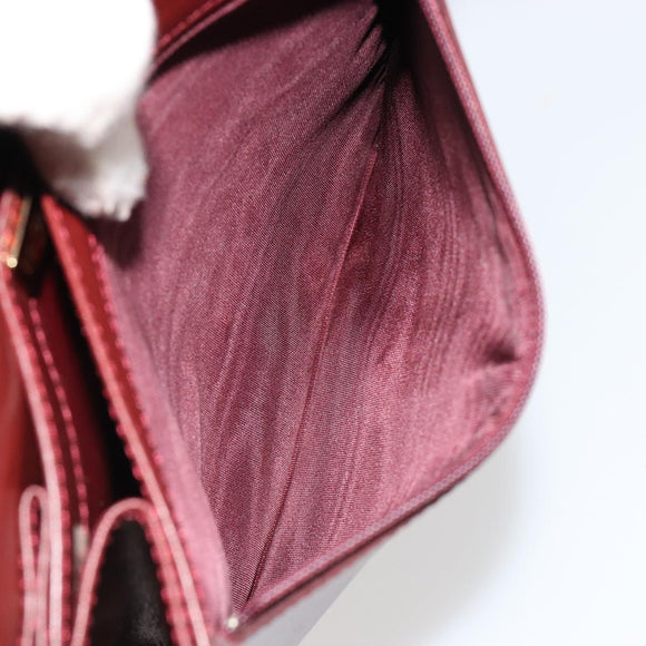 CARTIER Must Line Shoulder Bag Leather Bordeaux Gold Auth bs35445