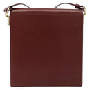 CARTIER Must Line Shoulder Bag Leather Bordeaux Gold Auth bs35445-3