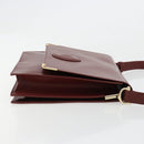 CARTIER Must Line Shoulder Bag Leather Bordeaux Gold Auth bs35445-4