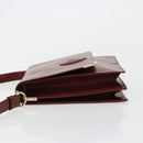 CARTIER Must Line Shoulder Bag Leather Bordeaux Gold Auth bs35445-5