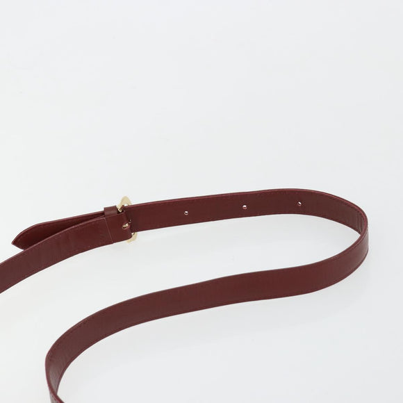 CARTIER Must Line Shoulder Bag Leather Bordeaux Gold Auth bs35445