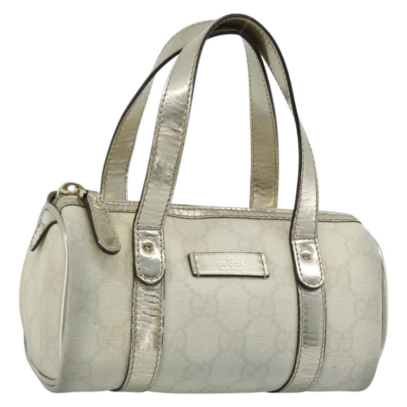GUCCI GG Supreme Mini Handtasche PVC Weiß Gold 190400 Auth bs35446