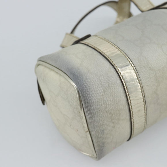 GUCCI GG Supreme Mini Handtasche PVC Weiß Gold 190400 Auth bs35446