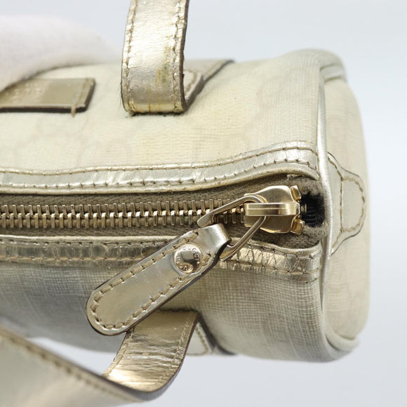 GUCCI GG Supreme Mini Handtasche PVC Weiß Gold 190400 Auth bs35446