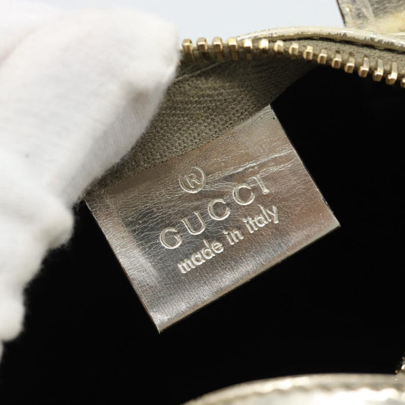 GUCCI GG Supreme Mini Handtasche PVC Weiß Gold 190400 Auth bs35446