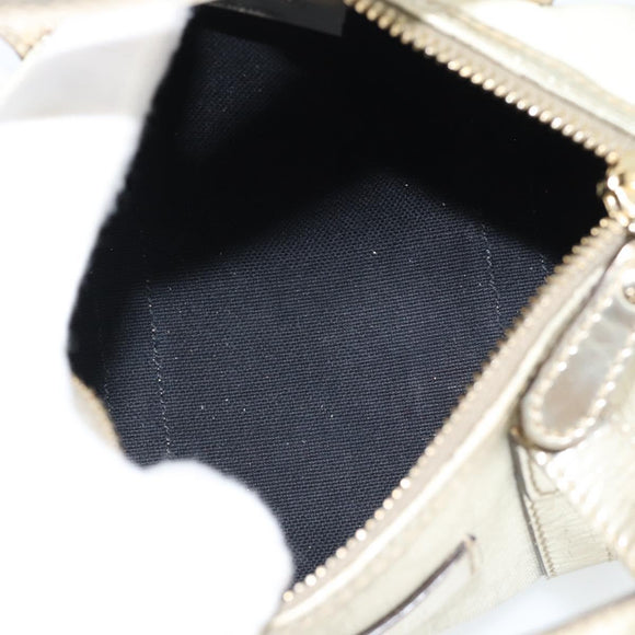 GUCCI GG Supreme Mini Handtasche PVC Weiß Gold 190400 Auth bs35446