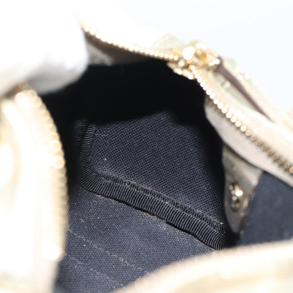 GUCCI GG Supreme Mini Handtasche PVC Weiß Gold 190400 Auth bs35446