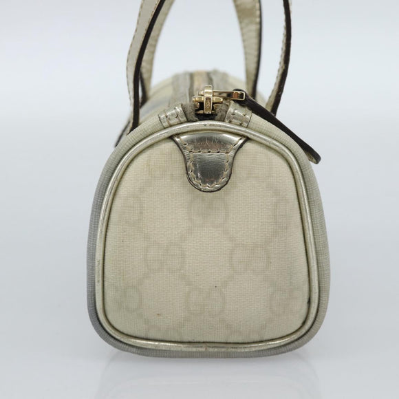 GUCCI GG Supreme Mini Handtasche PVC Weiß Gold 190400 Auth bs35446