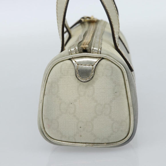 GUCCI GG Supreme Mini Handtasche PVC Weiß Gold 190400 Auth bs35446