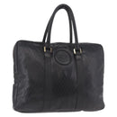 Gianni Versace Business Bag Leather Black Gold Auth bs35448-1