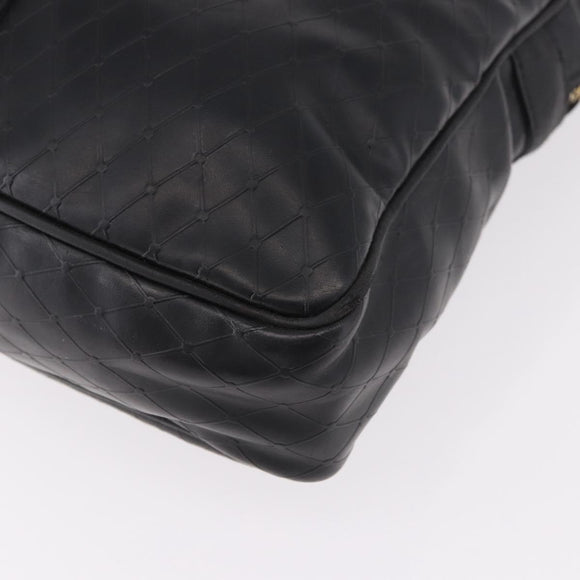 Gianni Versace Business Bag Leather Black Gold Auth bs35448