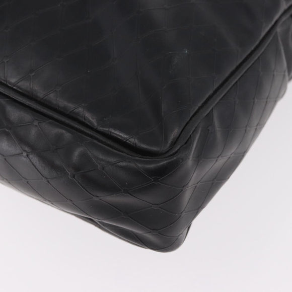 Gianni Versace Business Bag Leather Black Gold Auth bs35448