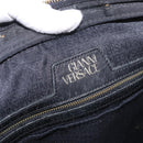Gianni Versace Business Bag Leather Black Gold Auth bs35448-15