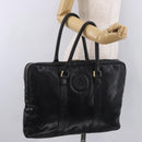 Gianni Versace Business Bag Leather Black Gold Auth bs35448-23