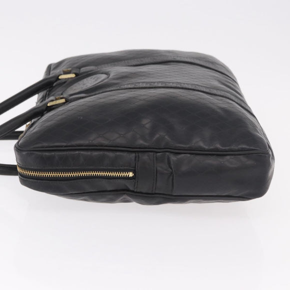 Gianni Versace Business Bag Leather Black Gold Auth bs35448