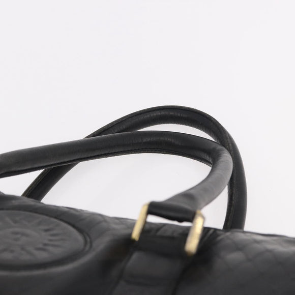 Gianni Versace Business Bag Leather Black Gold Auth bs35448