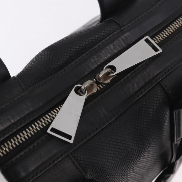 BOTTEGA VENETA Business Bag Leder Schwarz Silber Auth bs35449