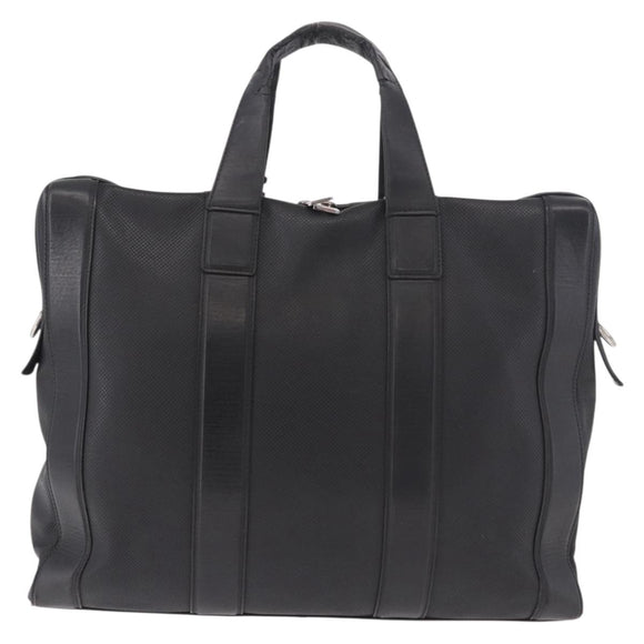BOTTEGA VENETA Business Bag Leder Schwarz Silber Auth bs35449