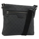 GUCCI GG Supreme Shoulder Bag PVC Black Silver 322279 Auth bs35450-1