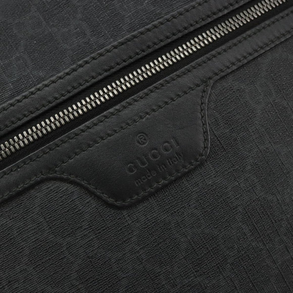 GUCCI GG Supreme Shoulder Bag PVC Black Silver 322279 Auth bs35450