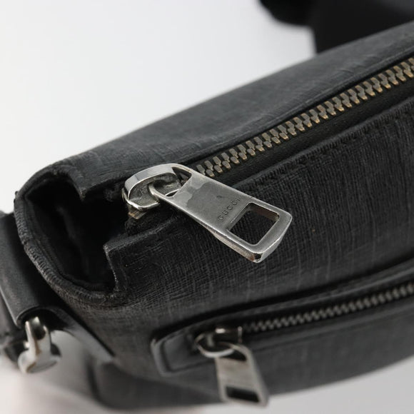 GUCCI GG Supreme Shoulder Bag PVC Black Silver 322279 Auth bs35450