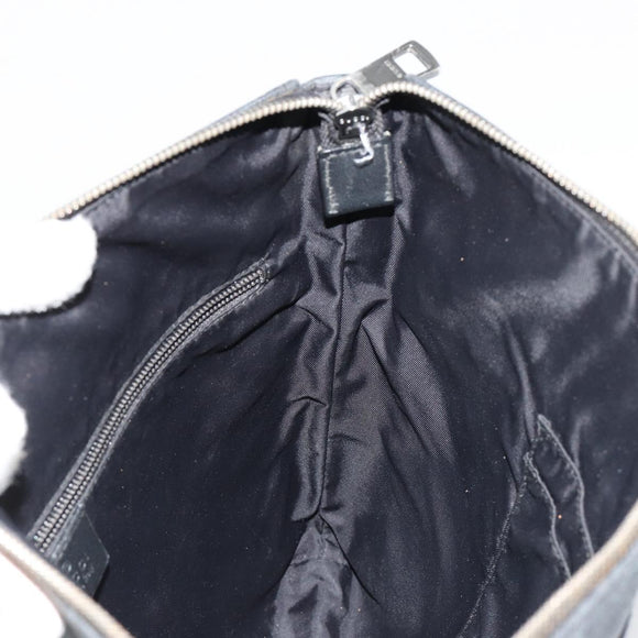GUCCI GG Supreme Shoulder Bag PVC Black Silver 322279 Auth bs35450
