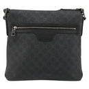 GUCCI GG Supreme Shoulder Bag PVC Black Silver 322279 Auth bs35450-13