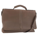 LOEWE Business Bag Leather 2way Brown Silver Auth bs35451-1