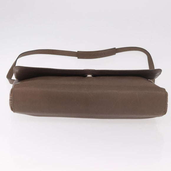 LOEWE Business Bag Leather 2way Brown Silver Auth bs35451