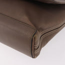 LOEWE Business Bag Leather 2way Brown Silver Auth bs35451-15