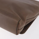 LOEWE Business Bag Leather 2way Brown Silver Auth bs35451-17